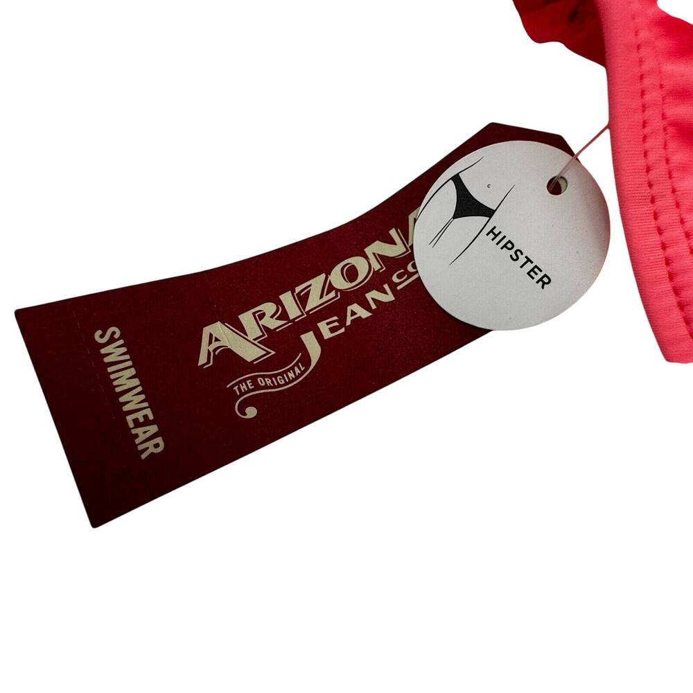 ARIZONA NWT Women's Medium Coral‎ Pink Hipster Braided Sides Bikini Bottoms Swim - Picture 6 of 8